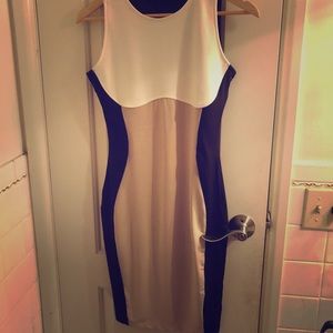 Black and Tan illusion dress